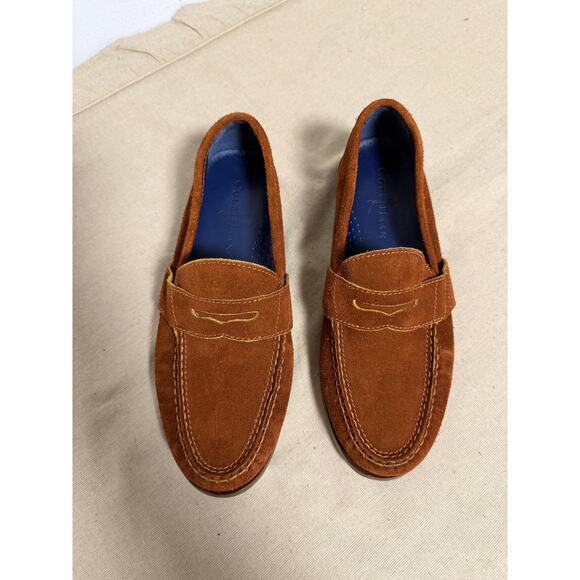 Cole Haan Shoes Loafers Mens Size 7M Brown Suede Penny Driving Moccasin Slip On - Picture 1 of 7